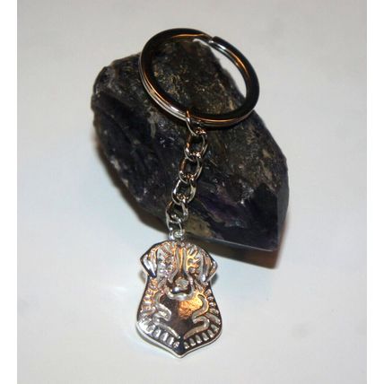 BERNESE MOUNTAIN DOG KEY RING WITH KEY CHAIN & VELVET GIFT BAG