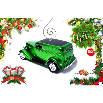 RARE CHRISTMAS ORNAMENT GREEN GRINCH FORD™ CUSTOM CHOPPED TOP GREAT GIFT