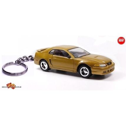 RARE KEYCHAIN 99~2000 GOLD FORD MUSTANG GT~5.0 CUSTOM Ltd Ed. GREAT GIFT