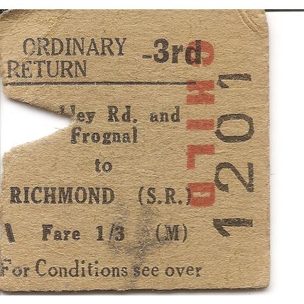 B.R. Edmondson Ticket - Finchley Rd. & Frognal to Richmond (S.R.)