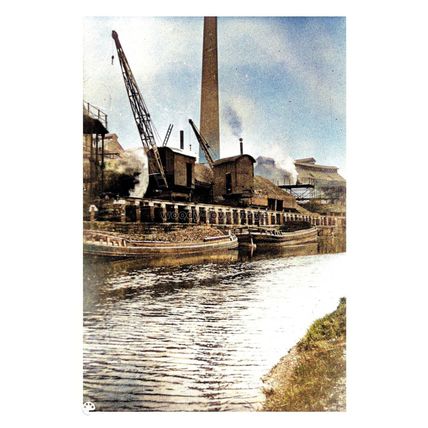 ptc9455 - Yorks - Redfearns Glassworks & Coal Barges Barnsley c1935 - print 6x4