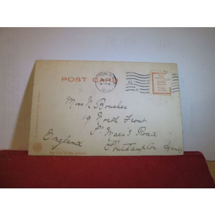 FORT, CASTLE ISLAND, BOSTON, MASSACHUSETTS USA used antique postcard 1905 pm =