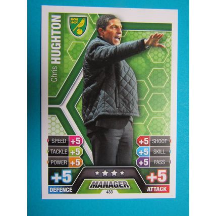 433. Chris Hughton - Norwich City - Match Attax 2013/14 Football Card EF1