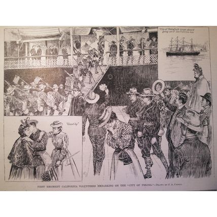 Off For Manila - Departure from San Francisco - Harper's Weekly, June 11, 1898