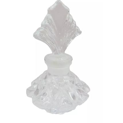 Glass Perfume Bottle with Fan Stopper 11 CM Ladies Gift Collectable Scent