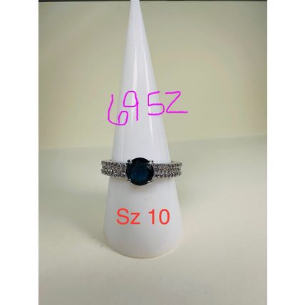 Bomb Party Sz10 Revealed BP Ring Fashion Jewelry RBP Radiant Blue Rhodium P