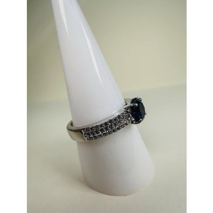 Bomb Party Sz10 Revealed BP Ring Fashion Jewelry RBP Radiant Blue Rhodium P