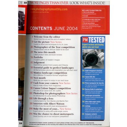 Photography Monthly June 2004, excellent condition