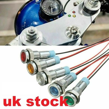 1 x 6mm LED Indicator Light S/STEEL 12V Car/Trucks Dashboard Panel UK stock