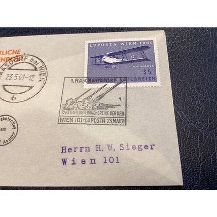ICOLLECTZONE Austria Rocket Mail 1961 Cover (A100)