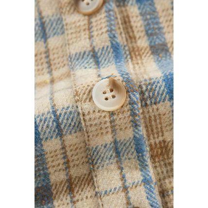 Ashleigh Blue Waffle Knit Patchwork Hooded Plaid Shacket