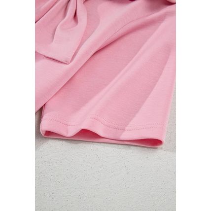 Pink Bow Applique Half Sleeve T-shirt