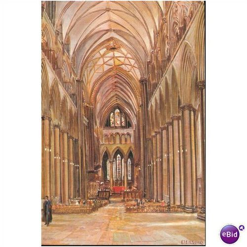 GB Postcard - Salisbury Cathedral, Wiltshire - Evensong