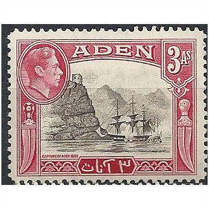 Aden 1939 SG22 3a Sepia & Carmine Mounted Mint . ..