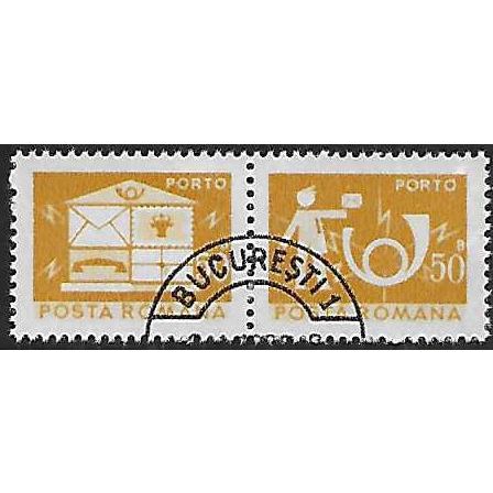 Po Mi 126: 50 b. orange-yellow Postage Due: Postal Emblems and Postman.