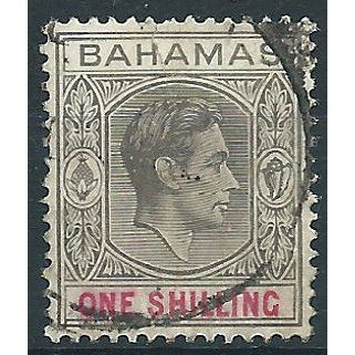 Bahamas 1938 SG155 1/- Grey-Black & Carmine Fine Used....