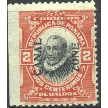 Panama (Canal Zone) 1906 - SG27 - 2c red and black - F. de Cordoba - MH