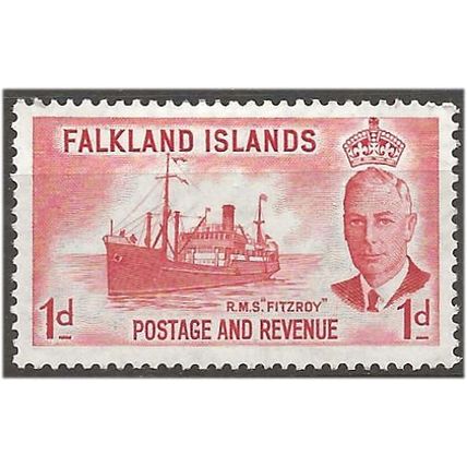 Falkland Island 1952 SG173 1d Scarlet Mounted Mint . .. .