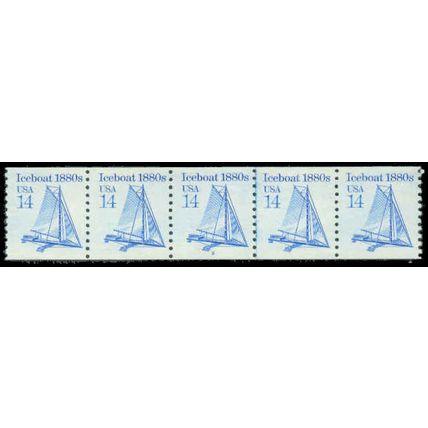 2134 14c Iceboat Fine MNH Dry Gum PNC 2/5 P0229