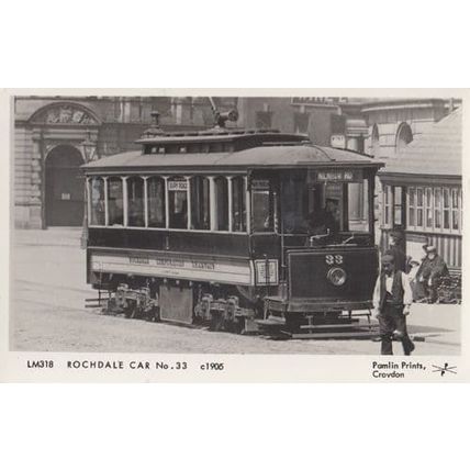 Rochdale Car Bus Tram Real Photo Transport Transortation Postcard