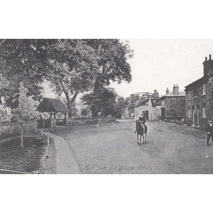 Kings Abbots Langley Hertfordshire Lych Gate Village Green Rare Museum Postcard