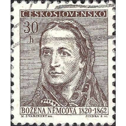 CZECHOSLOVAKIA, Bozena Nemcova, 1820-1862, brown 1962, 30h