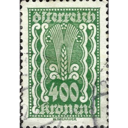 AUSTRIA, Ear of corn, green 1922, 400kr