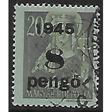 Mi 812: 8 P. on 20 f. brown-olive Surcharged Defin.: Hungarian Women, wmk. X A2