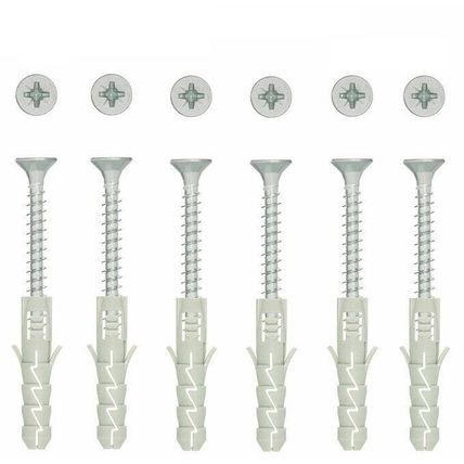 Nylon Wall Fixing Plugs & Screws Concrete Brickwork Plasterboard Brick Stone