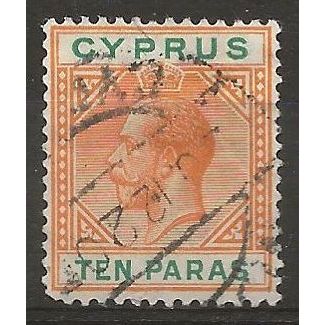 Cyprus 1912 SG74 10 Paras Orange & Green Wmk MCA Fine Used ..
