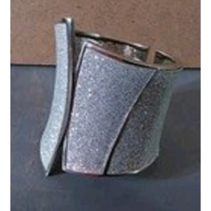 Silver Sparkling Stardust Corset Look 3'' Width Hinged Cuff Bracelet