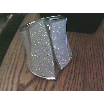 Silver Sparkling Stardust Corset Look 3'' Width Hinged Cuff Bracelet