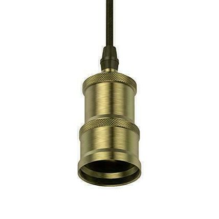 GE Vintage Style Light Fixture, Soft Gold with Black Cord (1 Pack)