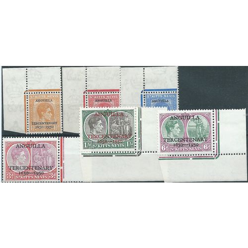 St Kitts-Nevis 1950 Tercentenary Set SG86-91 Unmounted Mint Marginals....