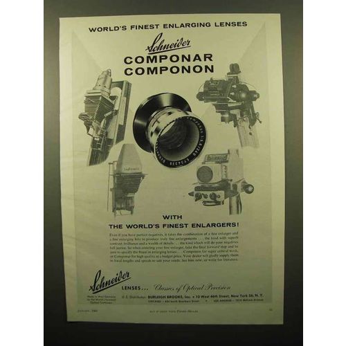 1960 Schneider Componar and Componon Lenses Ad