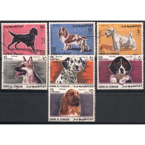 UAE stamps (Umm Al Quwain) 1967 - Dogs x7