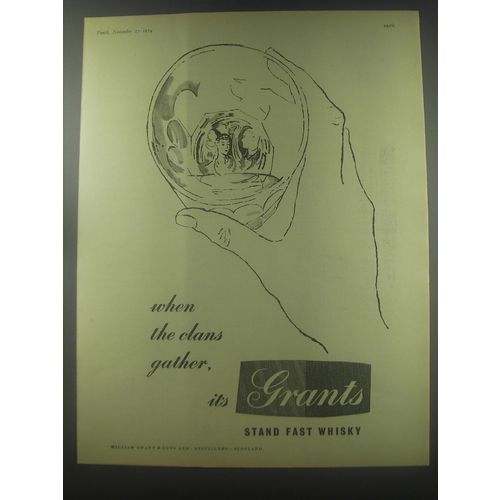 1954 Grants Scotch Ad - when the clans gather, it's Grants stand fast whisky