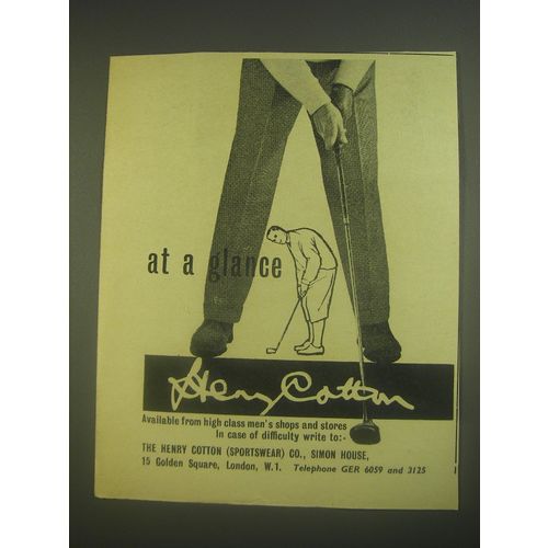 1960 Henry Cotton Sportswear Ad - At a glance