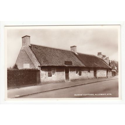 Robert Burns Cottage Alloway Ayr RP Postcard 124