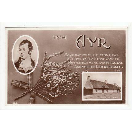 Robert Burns from Ayr RP Postcard 914