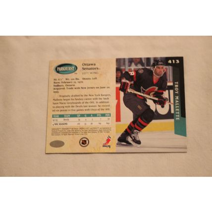Troy Mallette 1993/94 Parkhurst EMERALD ICE NO. 413