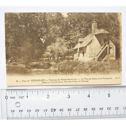 vintage postcard Versailles Hamlet of Marie Antoinette, Stone Bridge & Parsonage