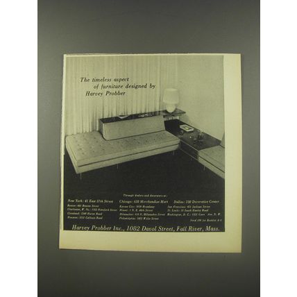 1956 Harvey Probber Furniture Advertisement - The timeless aspect of furniture