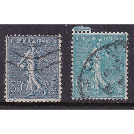 FRANCE 1920-30 50c SOWER 2 x SHADES