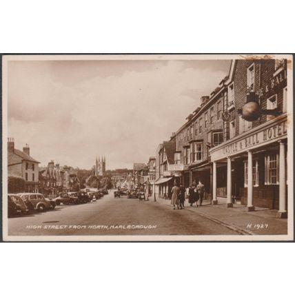 High Street from North, Marlborough, Wiltshire, c.1940 - Valentine's RP Postcard