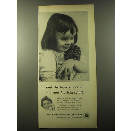 1960 Bell Telephone System Ad - and she loves the doll you sent her best of all