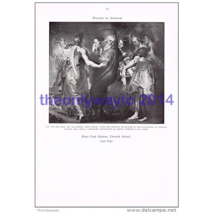 Lot and his Wife and Daughter Leave Sodom, Peter Paul Rubens, Book Illustration,