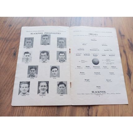 1953/54 Chelsea vs Blackpool, Division 1, 19/12/1953 ** FREE P&P **