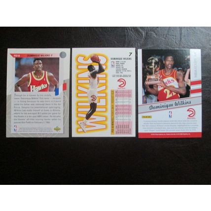 Three (3) Dominique Wilkins Basketball Cards (See Picture and Description Below)