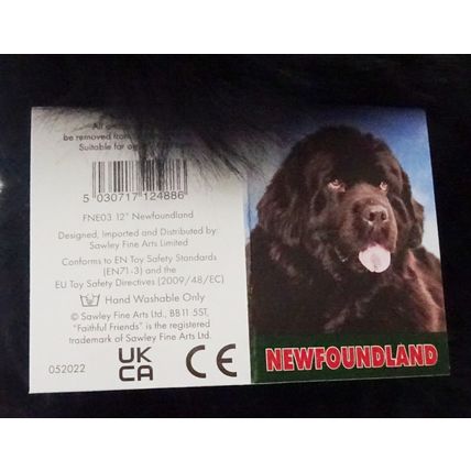Newfoundland 12" toy dog as it is, personalised, gift wrapped, 3 options